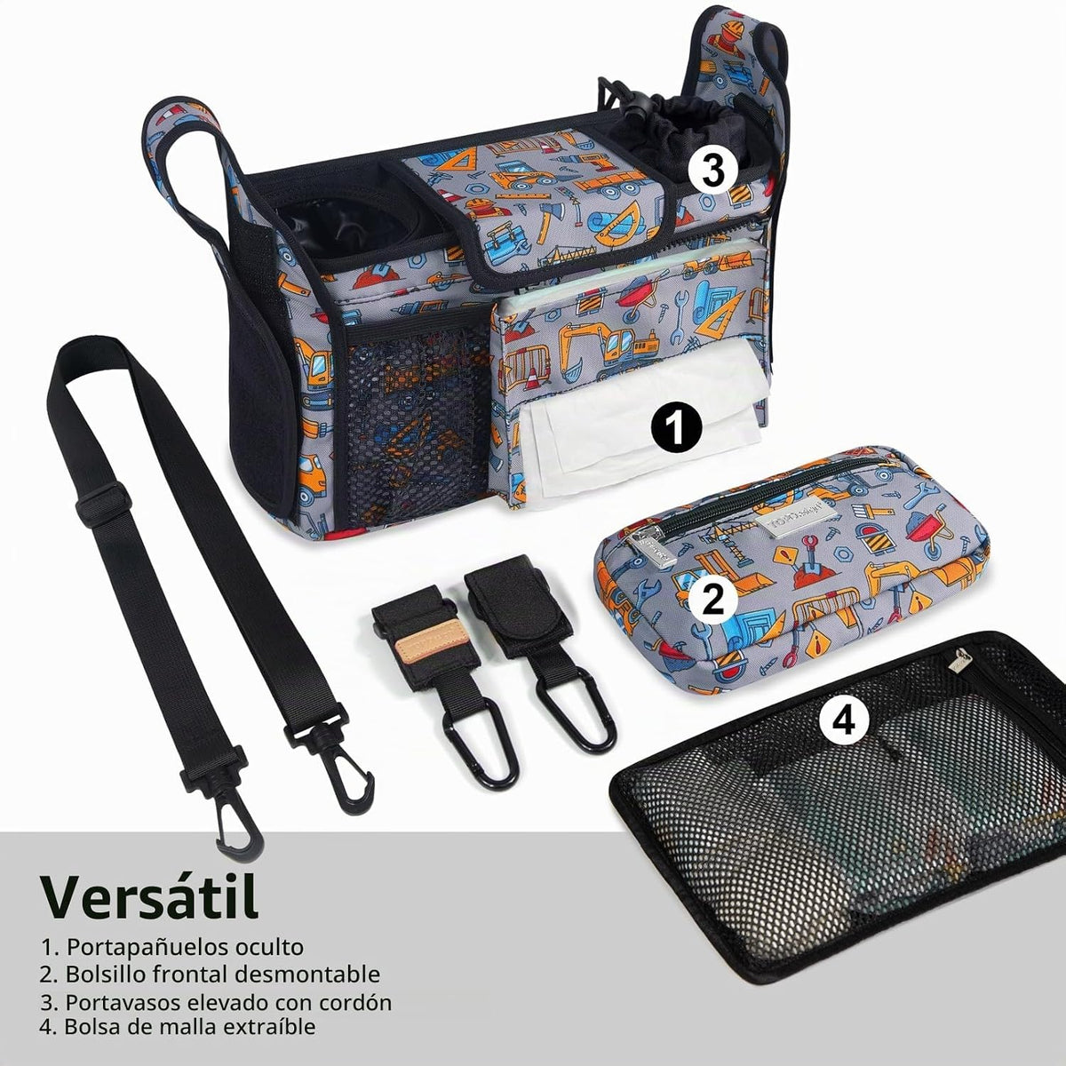 TOPDesign Organizador universal para cochecito de bebé, carrito de...