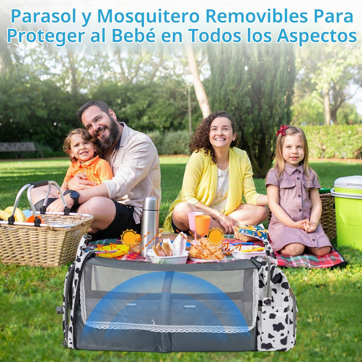 KABAQOO Mochila para pañales con estación de cambio desmontable, bo...