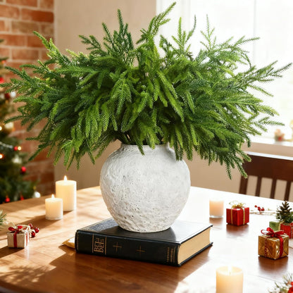 Jutom 12 piezas de ramas de pino Norfolk artificiales de Navidad |...