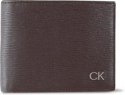 Calvin Klein Billetera plegable minimalista de piel RFID para hombr...