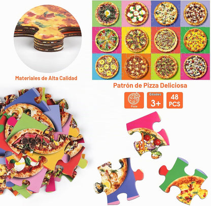 Rompecabezas de piso jumbo para niños, rompecabezas de pizza de 48...