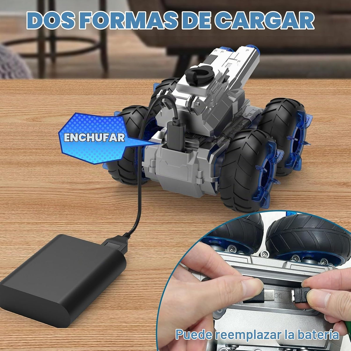 ATHLERIA - Coche de control remoto anfibio con pistola de agua | Co...