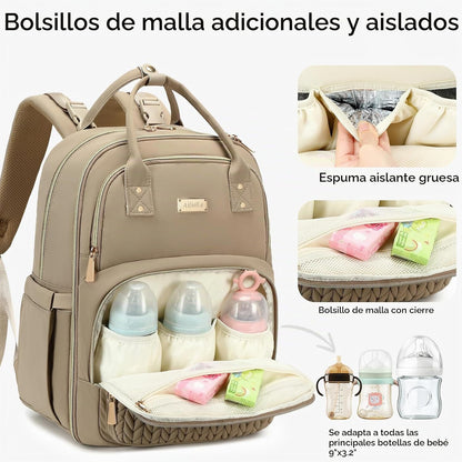 AIJIEKE Mochila para pañales, Mochila para pañales multifuncional g...