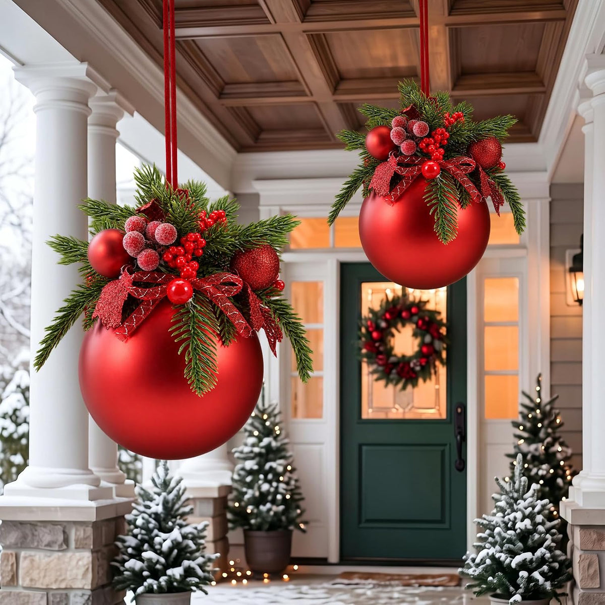 Foilswirl 2 adornos de bola de Navidad grandes de 10 pulgadas para...