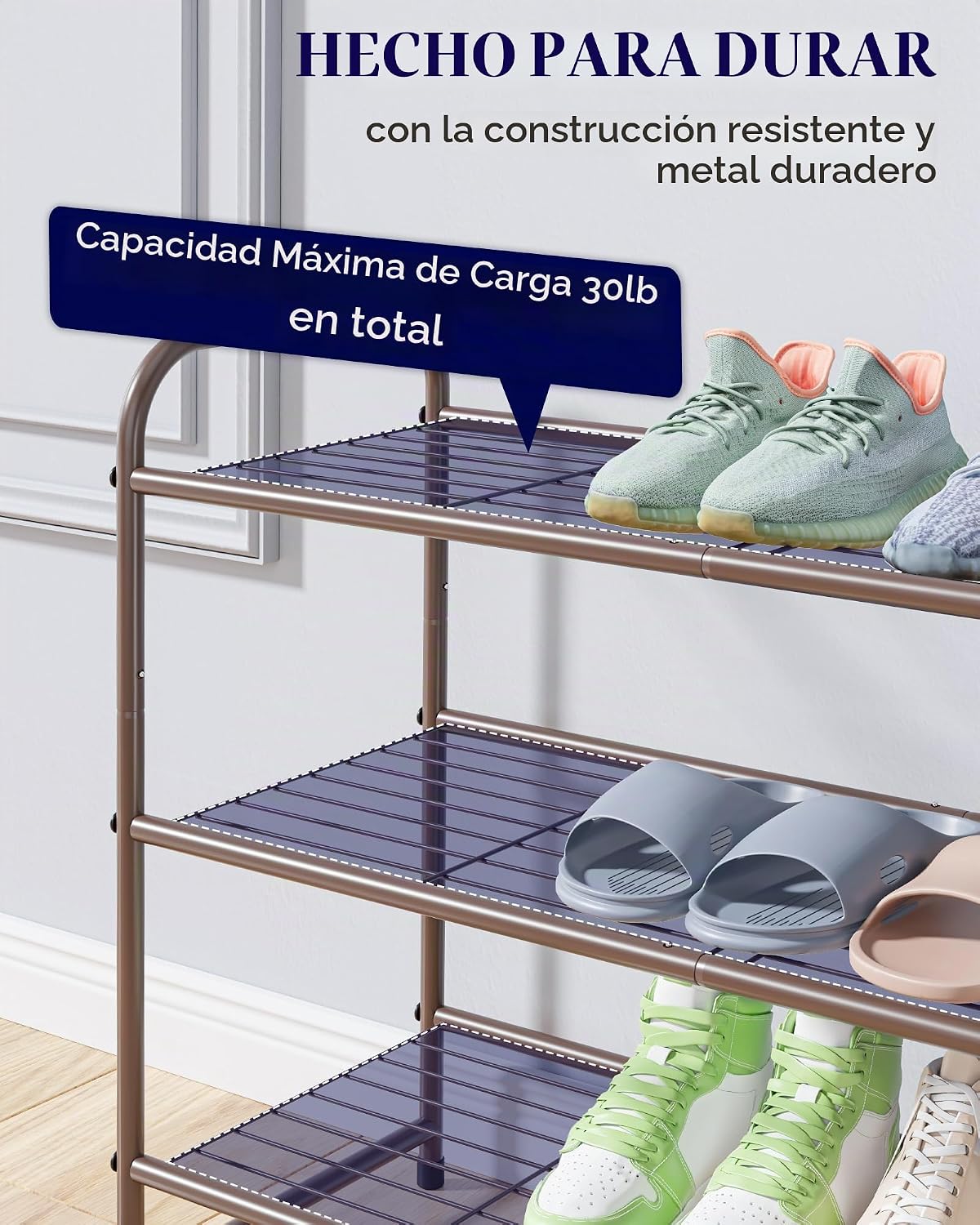 Kitsure Zapatero – Organizador de zapatos de acero inoxidable, estante