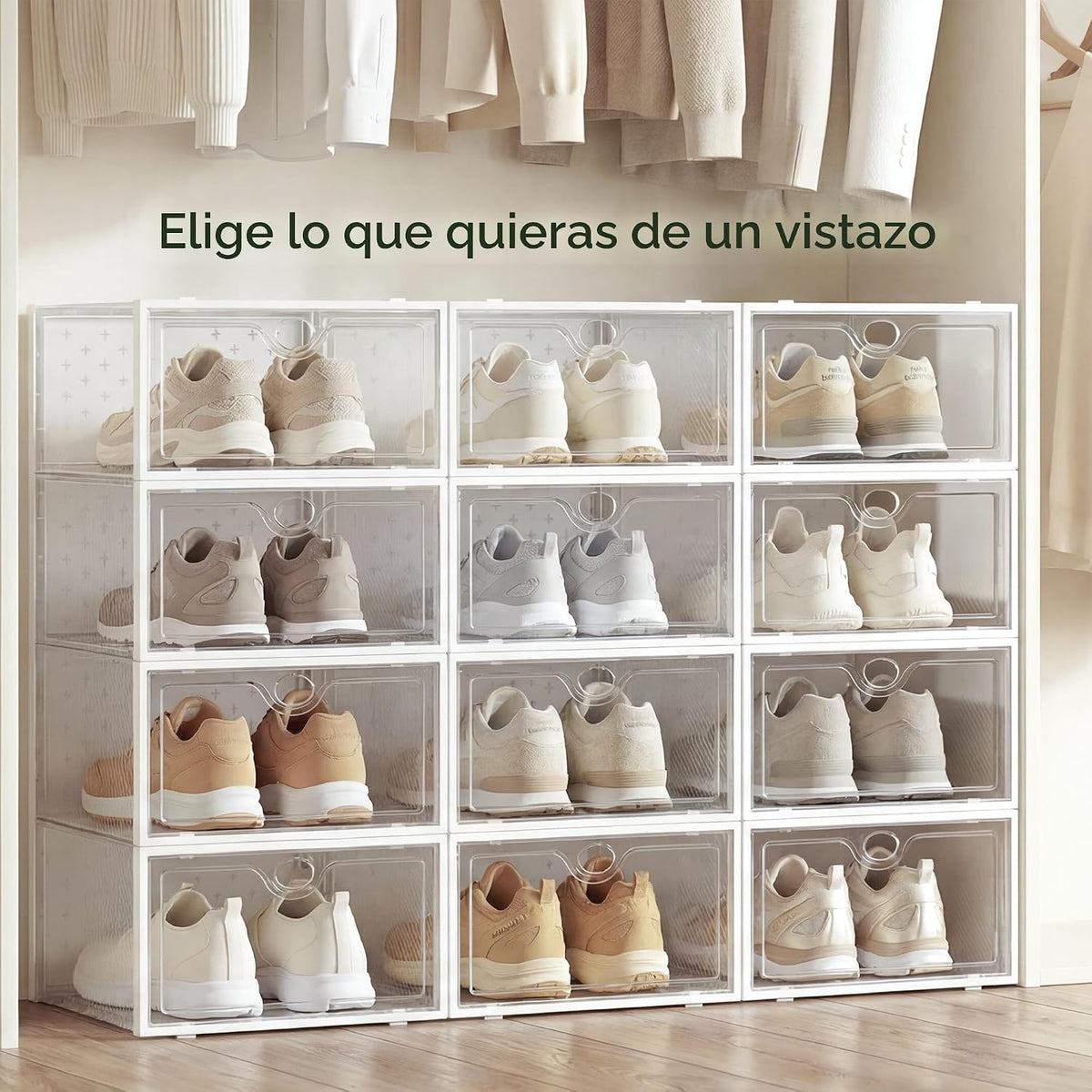 Pinkpum Paquete de 15 cajas de almacenamiento de zapatos extragrand...