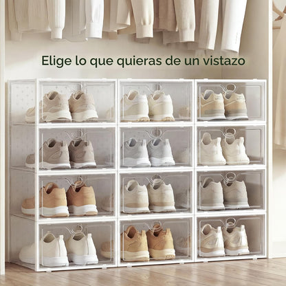 Pinkpum Paquete de 15 cajas de almacenamiento de zapatos extragrand...