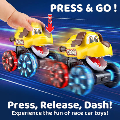 Tsomtto Press and Go - Coches de animales con luz y juguetes musica...