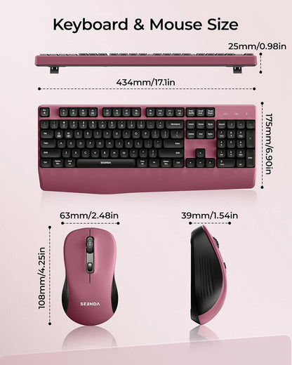 seenda COE200 Combo de teclado y mouse Bluetooth inalámbricos con |...