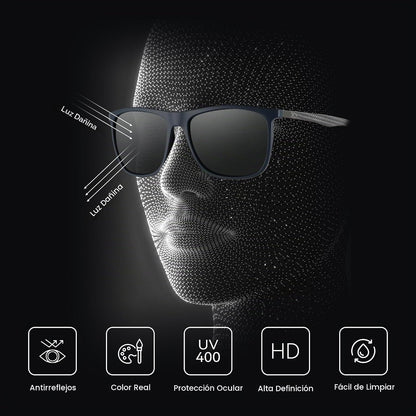 ZENOTTIC Gafas de sol polarizadas cuadradas para hombre, ultraliger...