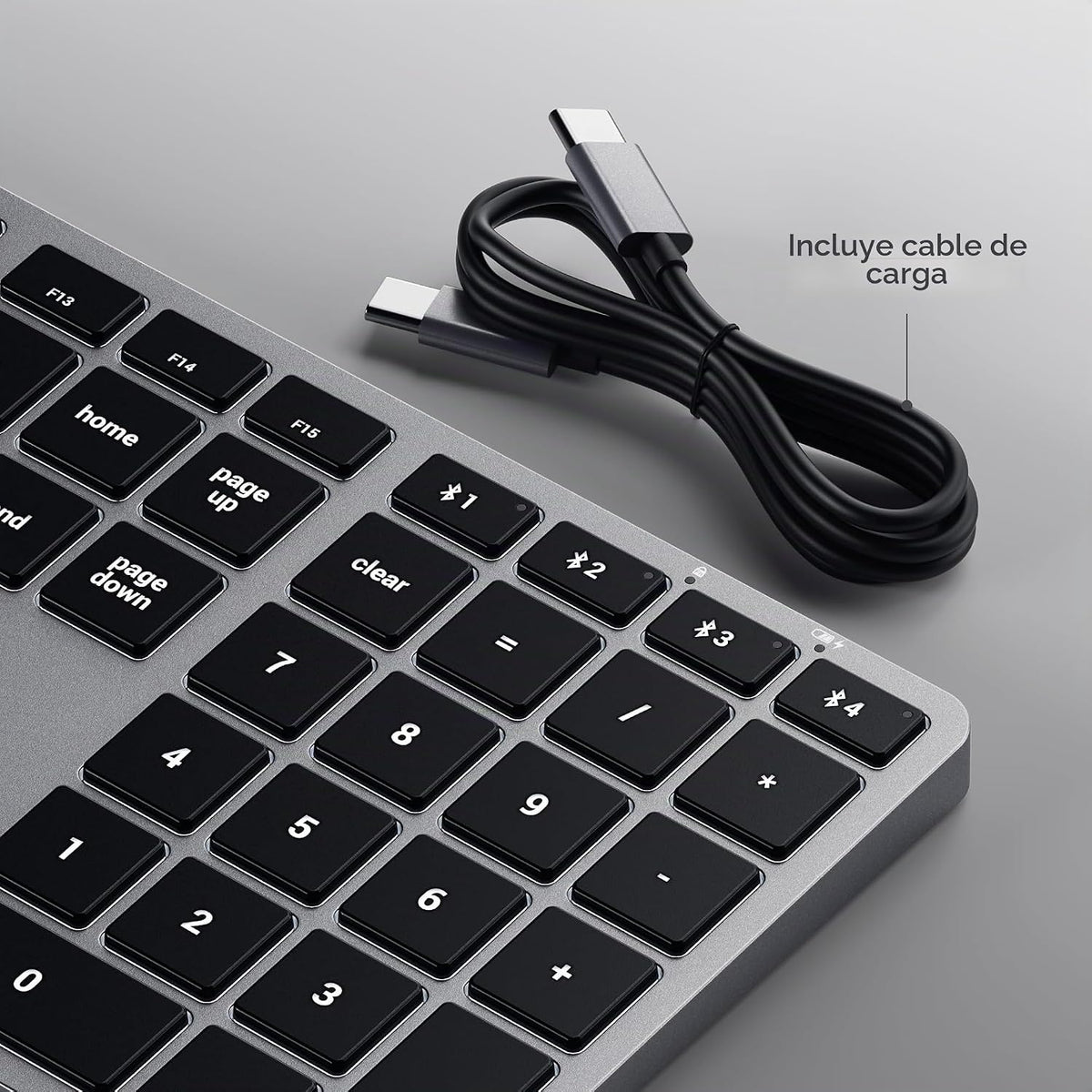 Teclado retroiluminado Bluetooth Satechi Slim X3, sincronización mu...