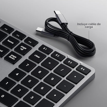 Teclado retroiluminado Bluetooth Satechi Slim X3, sincronización mu...
