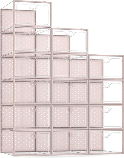 Pinkpum - Paquete de 15 cajas de almacenamiento de zapatos extra gr...