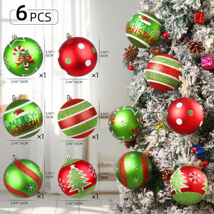 Lanpn 6 adornos grandes de Navidad para exteriores de 4 pulgadas, d...