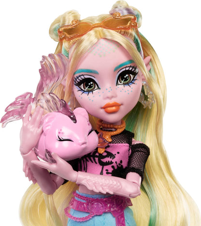 Monster High Muñeca Lagoona Blue en camiseta de malla y pantalones...