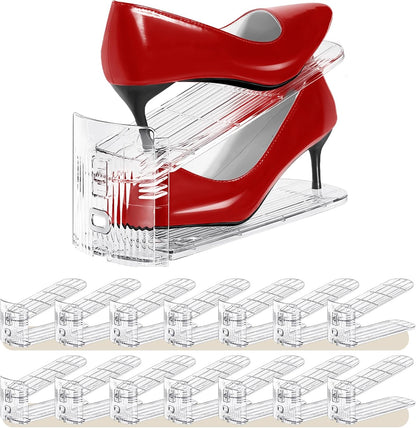 Tgzwme Organizador de ranuras para zapatos, paquete de 15, apilador...