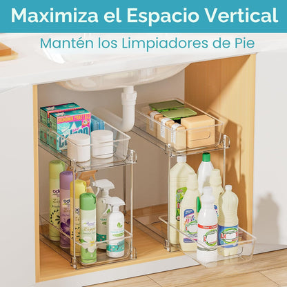 Vtopmart - Paquete de 2 organizadores extraíbles para debajo del fr...