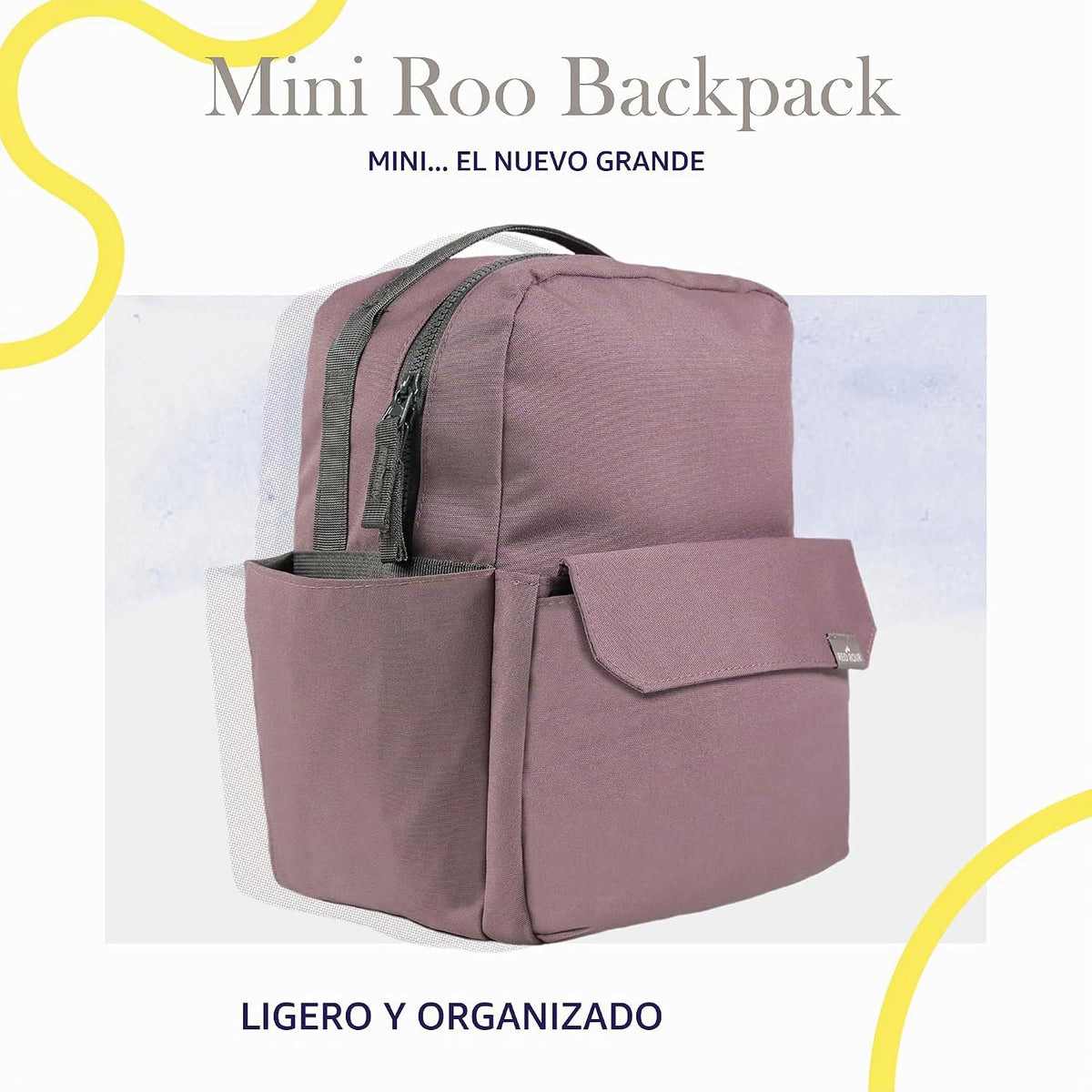 Mini Roo - Mochila para pañales, bolsa de bebé malva - 6 bolsillos...