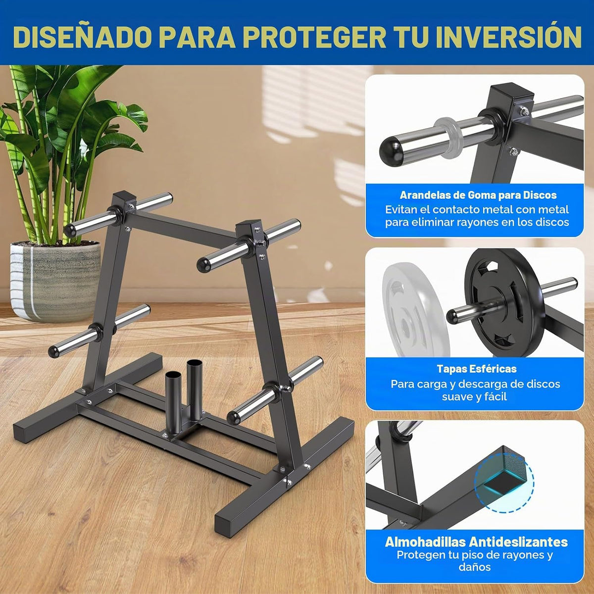 Kipika Soporte para árbol de placas de pesas, soporte para pesas de...