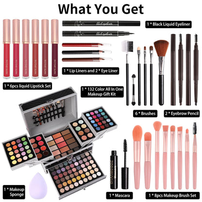 Set de regalo de maquillaje para mujeres y niñas, kit de maquillaje...