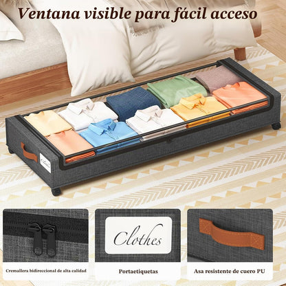 Yecaye Almacenamiento debajo de la cama de 85 L con ruedas, paquete...