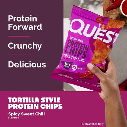 Quest Nutrition Spicy Sweet Chili Tortilla Chip, 0.67 oz de proteín...
