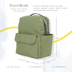 Mini Roo - Mochila para pañales, bolsa de bebé verde musgo, 6 bolsi...