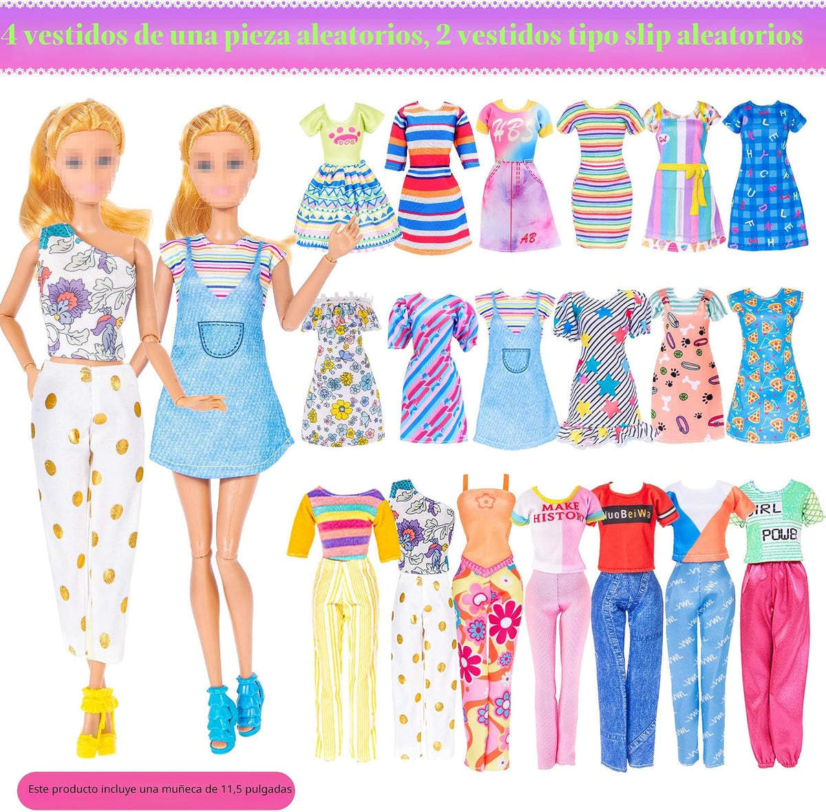 iBayda 91 muñecas de niña de 11.5 pulgadas con ropa, accesorios y a...