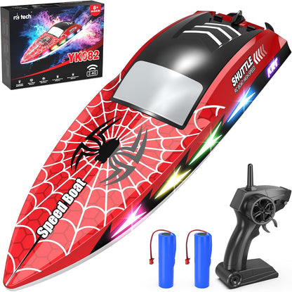 Barco RC para niños Barco de control remoto 2.4Ghz con 7 luces LED...