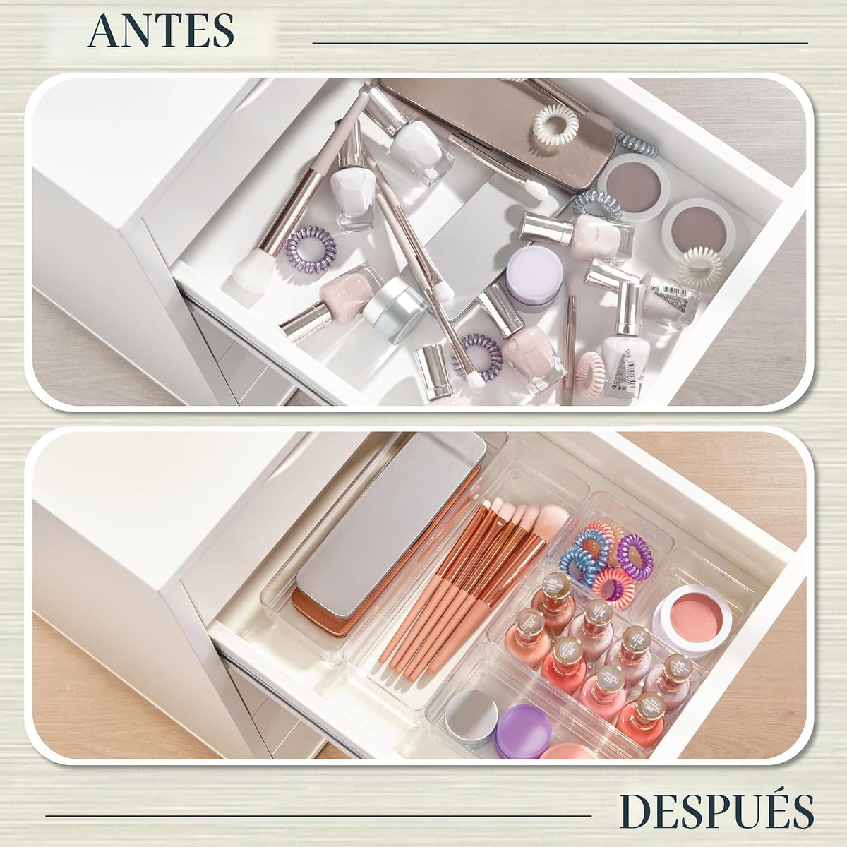 Organizadores de plástico transparente para maquillaje, conjunto de...