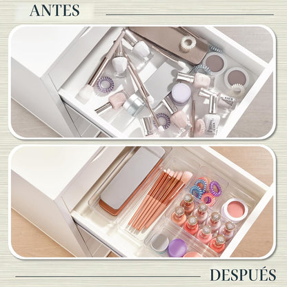 Organizadores de plástico transparente para maquillaje, conjunto de...
