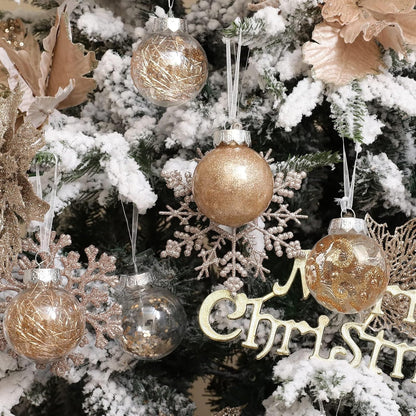 Wironlst Adornos de Bolas Navideñas de Plástico Transparente Inasti...