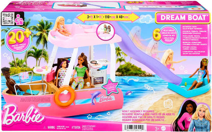Barbie Barco con piscina y tobogán, el juego Dream Boat incluye más...