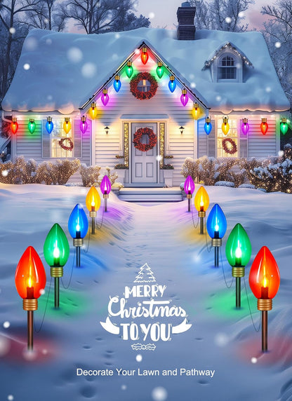 Brightown Jumbo C9 - Luces de sendero de Navidad para exteriores, 8...
