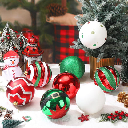 Wettarn Juego de 8 adornos navideños grandes de bolas de 6 pulgadas...