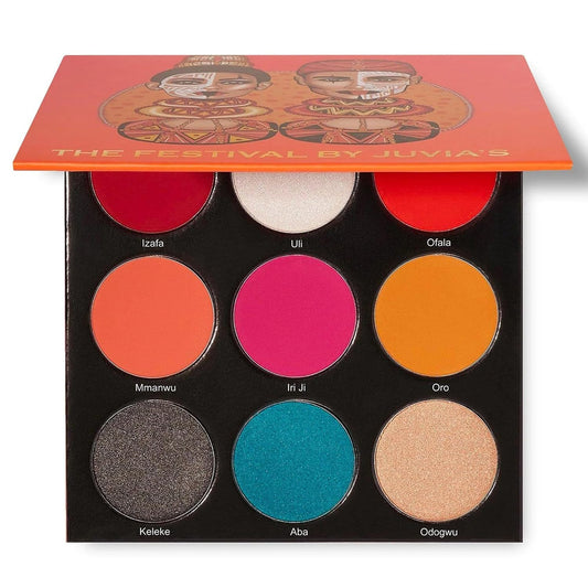 Juvia's Place Palette The Festival, coral atrevido, rojo, neutr...