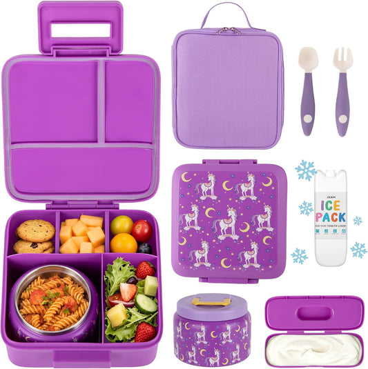 JXXM Lonchera Bento para niños con termo de sopa de 8 onzas, recipi...