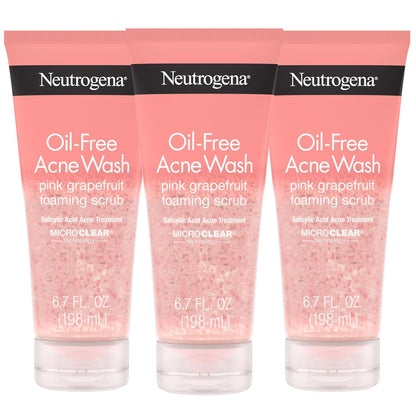 Neutrogena Lavado de cara de acné de pomelo rosa sin aceite con vit...