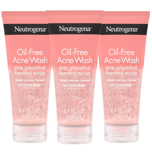 Neutrogena Lavado de cara de acné de pomelo rosa sin aceite con vit...