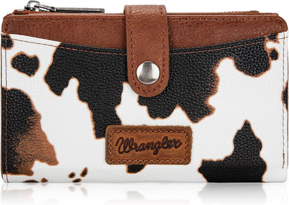 Wrangler - Billetera para mujer con tarjetero plegable, cierre y ve...