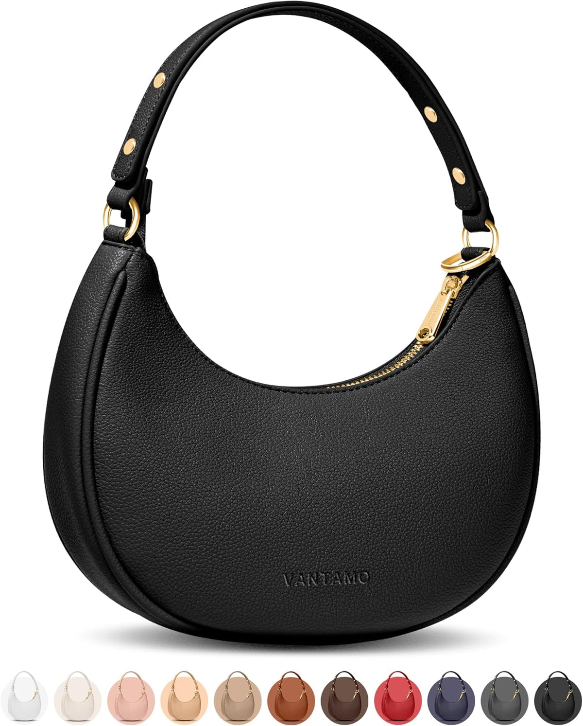 Bolsos Vantamo para mujer con forma de media luna con protección RF...