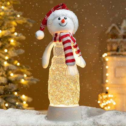 Globo de nieve de muñeco de nieve, linterna musical iluminada con p...