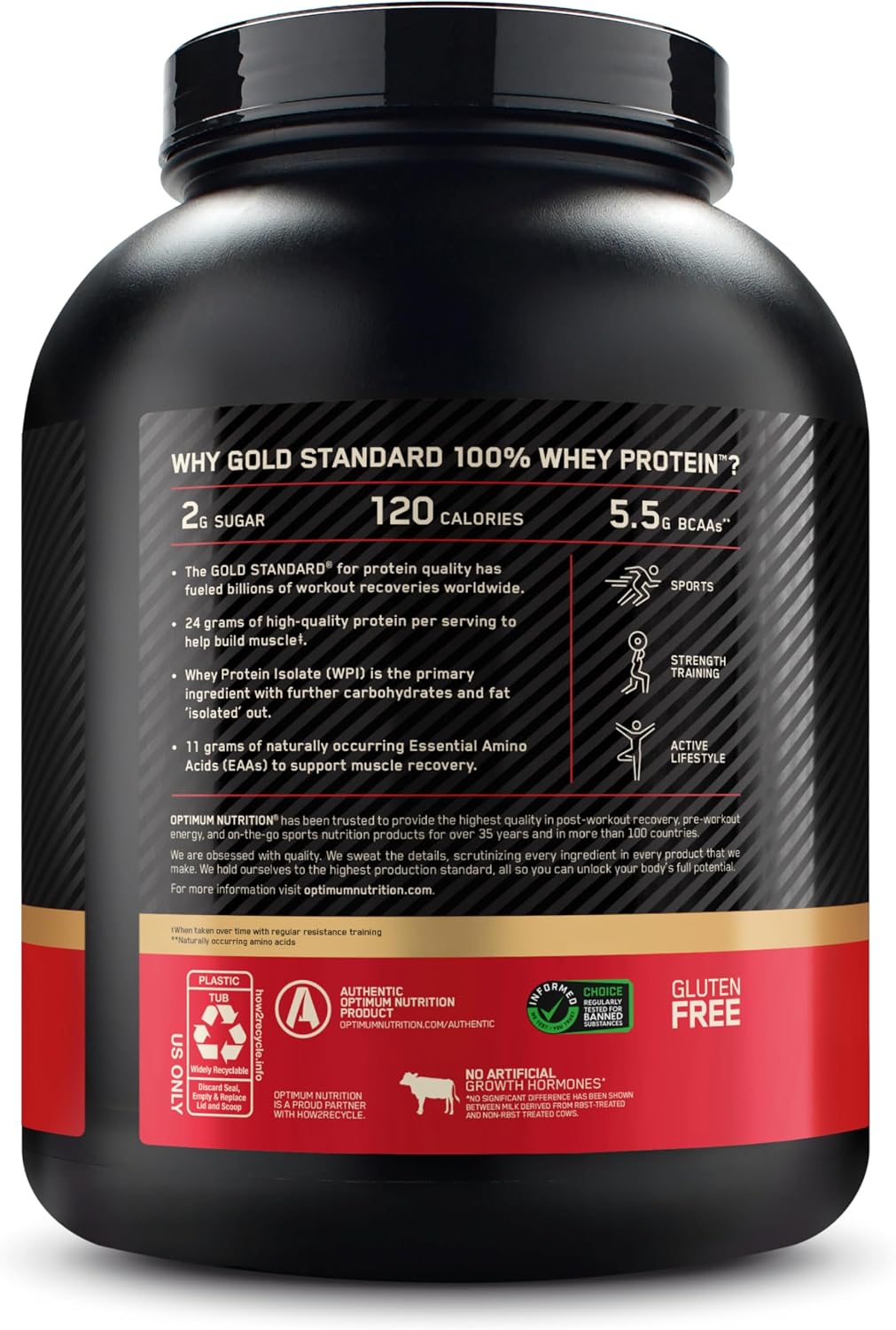 Optimum Nutrition Estándar dorado 100% Proteína de Suero de Leche e...