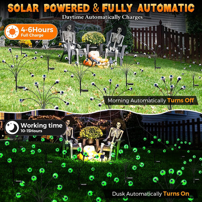Cnuoky Decoraciones de Halloween al aire libre, paquete de 8 luces...