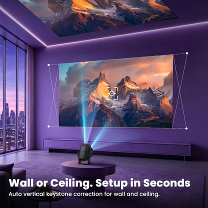HAPPRUN Mini proyector inteligente Roku TV con WiFi y Bluetooth par...