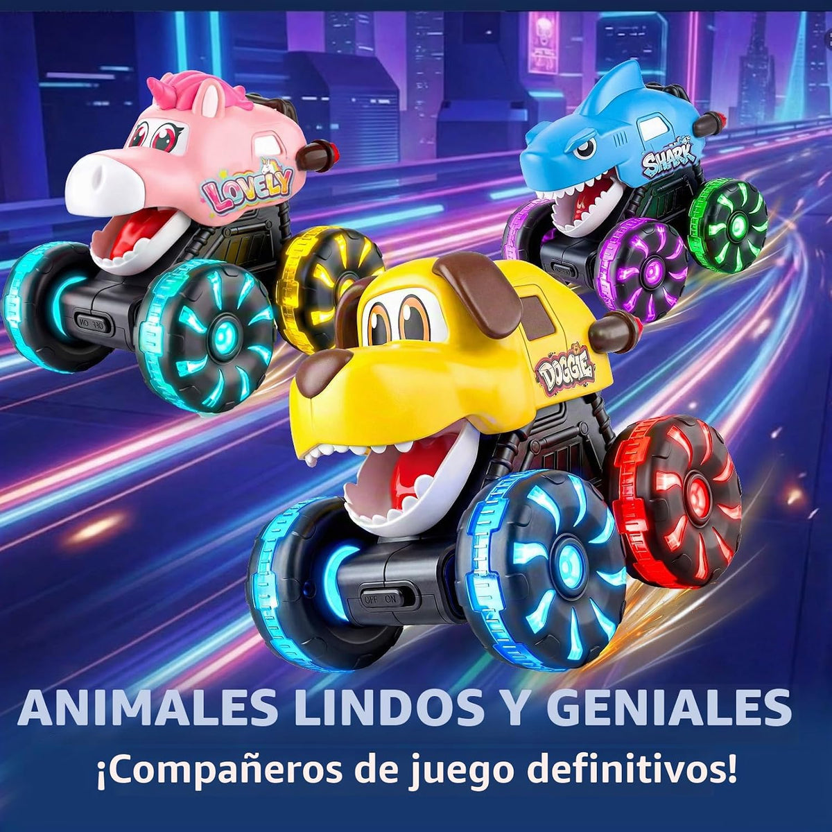 Tsomtto Press and Go Cars Monster Truck Animal Cars Juguetes para n...
