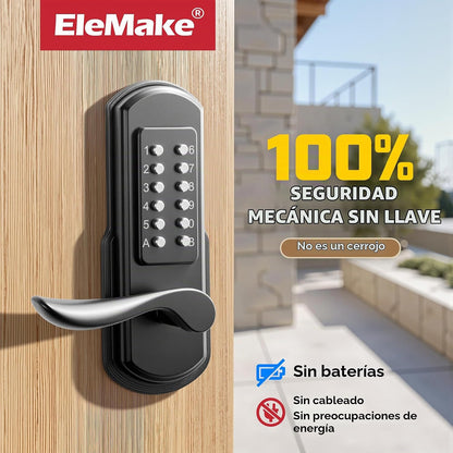Cerradura de puerta mecánica sin llave con teclado, negro | Izquier...