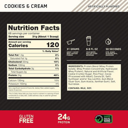 Optimum Nutrition Estándar dorado 100% Proteína de Suero de Leche e...