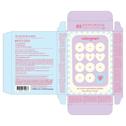 COLORGRAM Paleta de Sombras de Ojos Pin Point 03 Rosa+Lavanda | Ton...