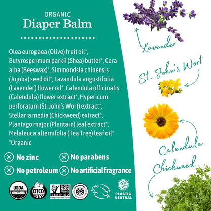 Earth Mama Bálsamo de pañales orgánico de tamaño económico | Crema...